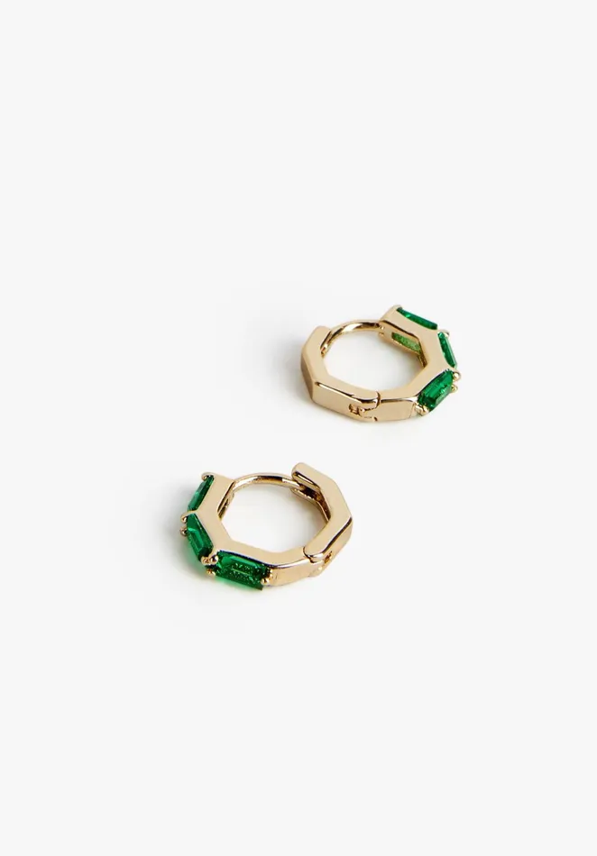 Earrings Women Hush Charlotte Huggie Hoops Greengold