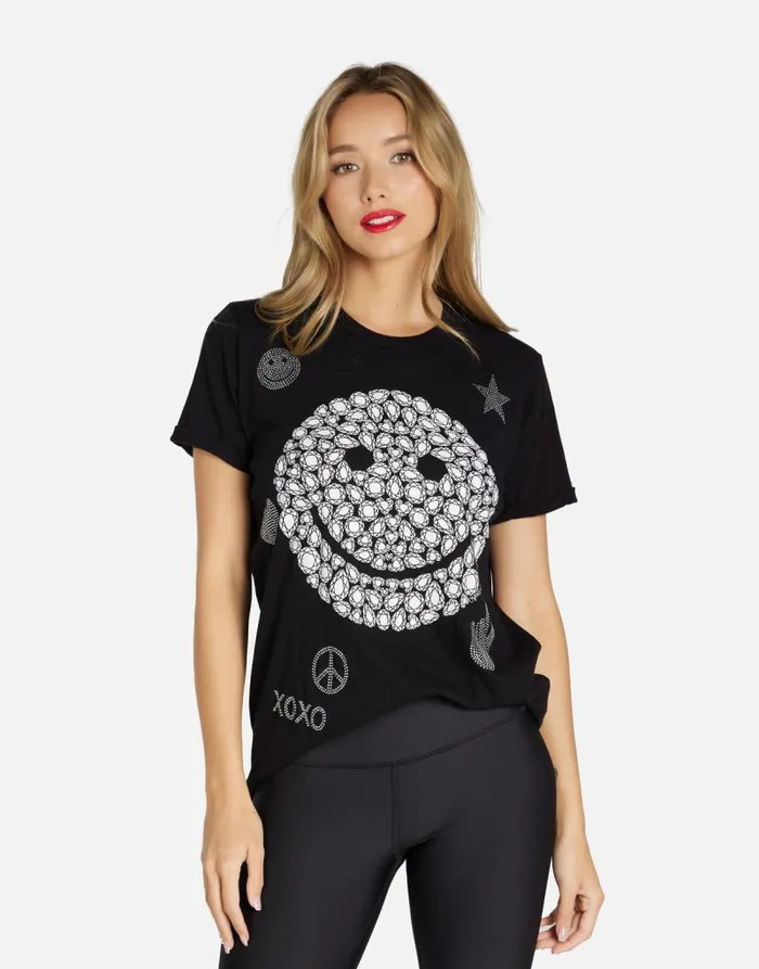 Edda Diamond Happyface Black Women Lauren Moshi Short Sleeve