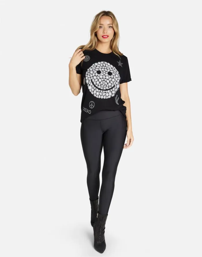 Edda Diamond Happyface Black Women Lauren Moshi Short Sleeve