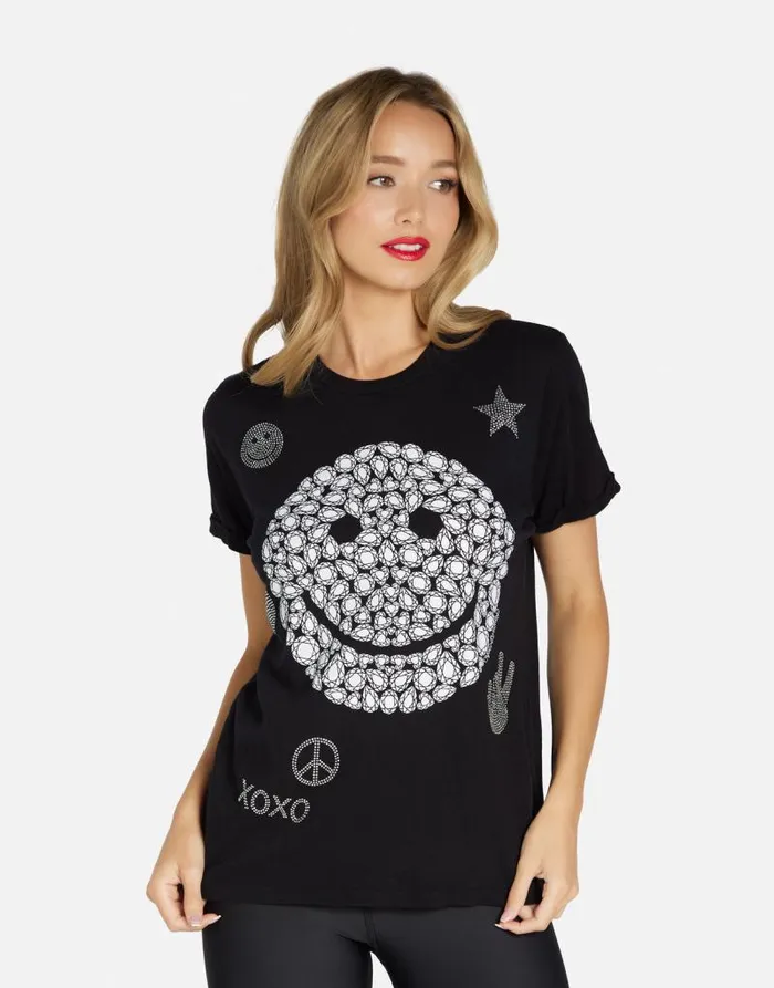 Edda Diamond Happyface Black Women Lauren Moshi Short Sleeve