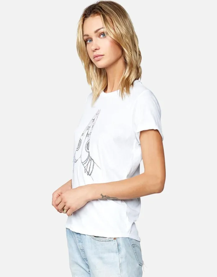 Edda Prayer Hands White Women Lauren Moshi Short Sleeve