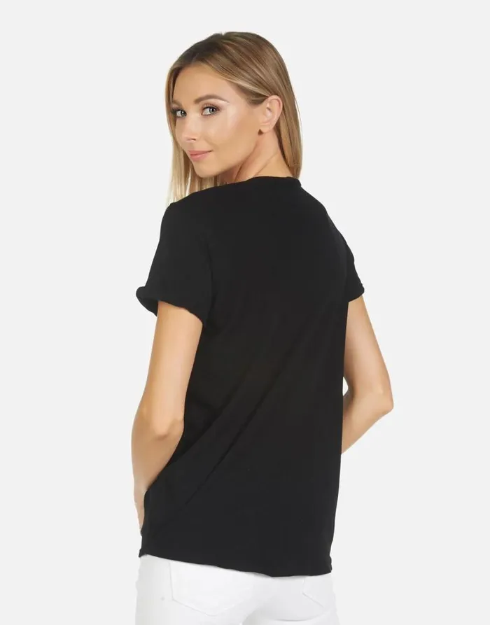 Edda X Crystal Multi Stars Black Women Lauren Moshi Short Sleeve