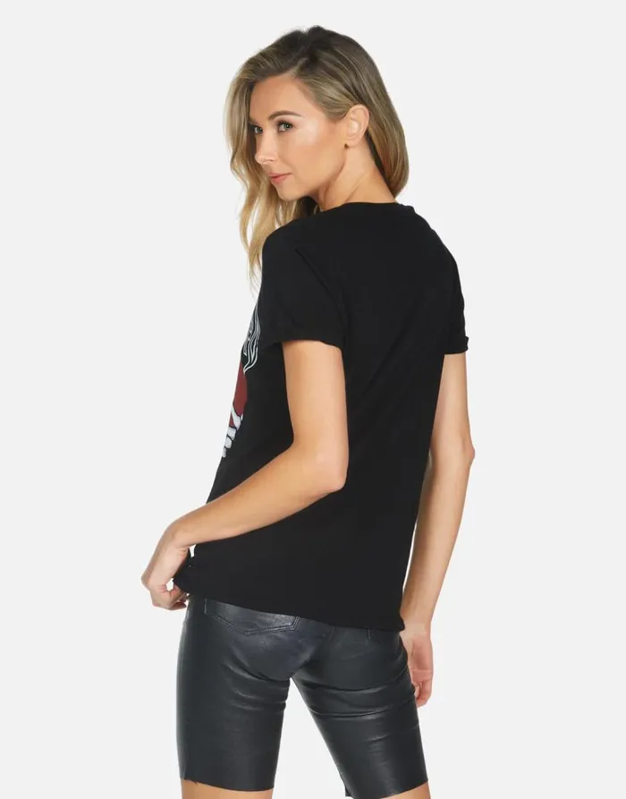 Edda X Def Leppard Heartbreak Black Women Lauren Moshi Short Sleeve