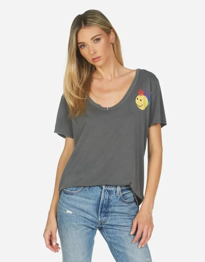 Elara Color Punk Happy Eye Pigment Black Women Lauren Moshi Short Sleeve