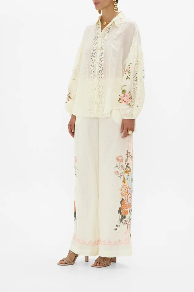 EMBROIDERED BALLOON SLEEVE SHIRT BLOUSE IN HONOUR OF HEIRLOOMS In Honour Of Heirlooms Womens Camilla Blouses and Shirts