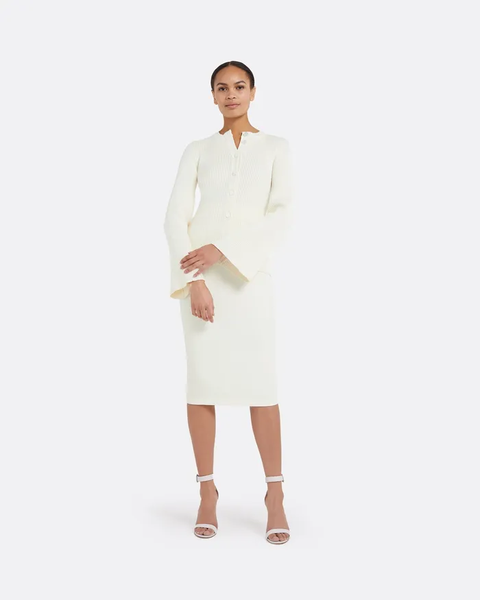 Emilia Ivory Knit Ivory Tops Safiyaa Women