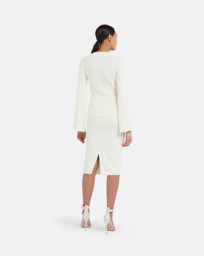 Emilia Ivory Knit Ivory Tops Safiyaa Women