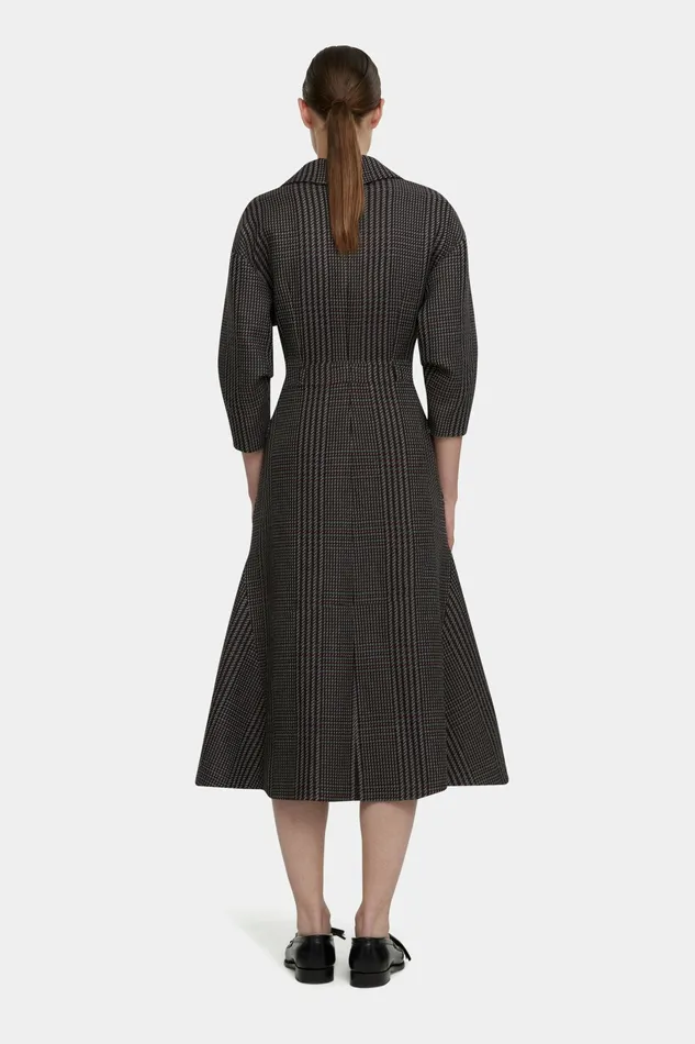Emilia Wickstead Arete Dress In Prince Of Wales Check Merino Wool Women Dresses Emilia Wickstead Arete Dress In Prince Of Wales Check Merino Wool Women Dresses