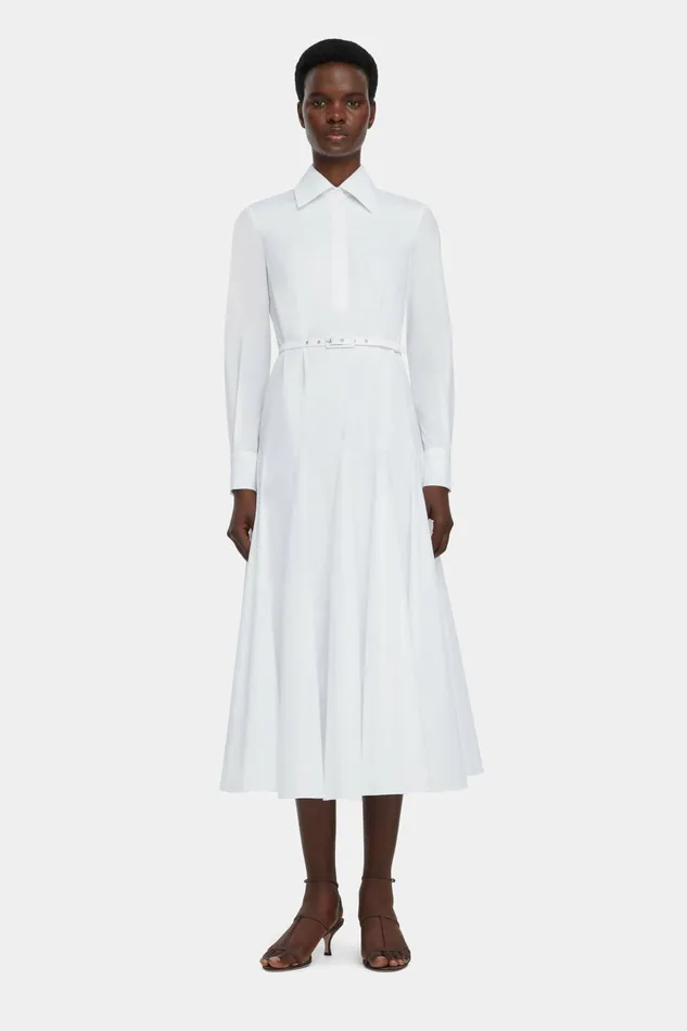 Emilia Wickstead Muse Dress In White Cotton Women Dresses