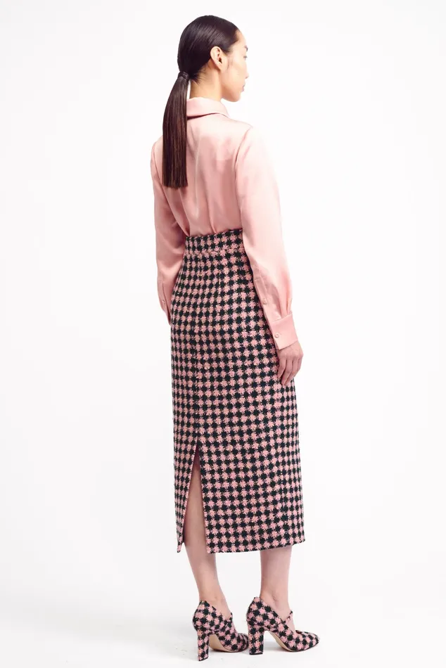 Emilia Wickstead Ravanne Dusty Pink Satin Shirt Women Shirts and Tops