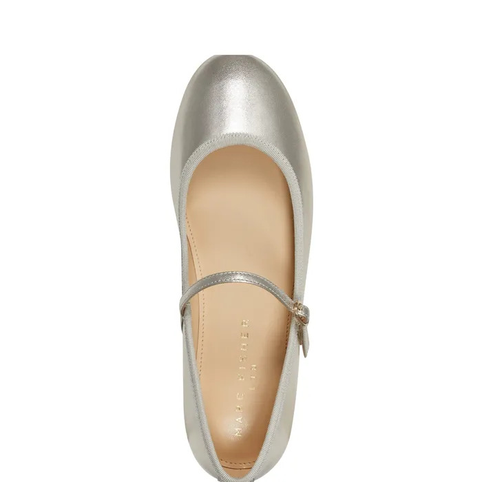 Espina Ballet Flat Platino Leather Loafers and Flats Marc Fisher Women