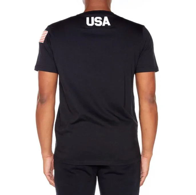 Estessi US TShirt 8211 Black Black Men Kappa TShirts