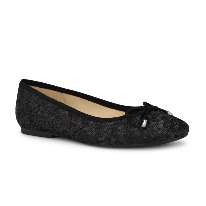 Estieyp Ballet Flats Black Sequin Women Nine West Flats Estieyp Ballet Flats Black Sequin Women Nine West Flats