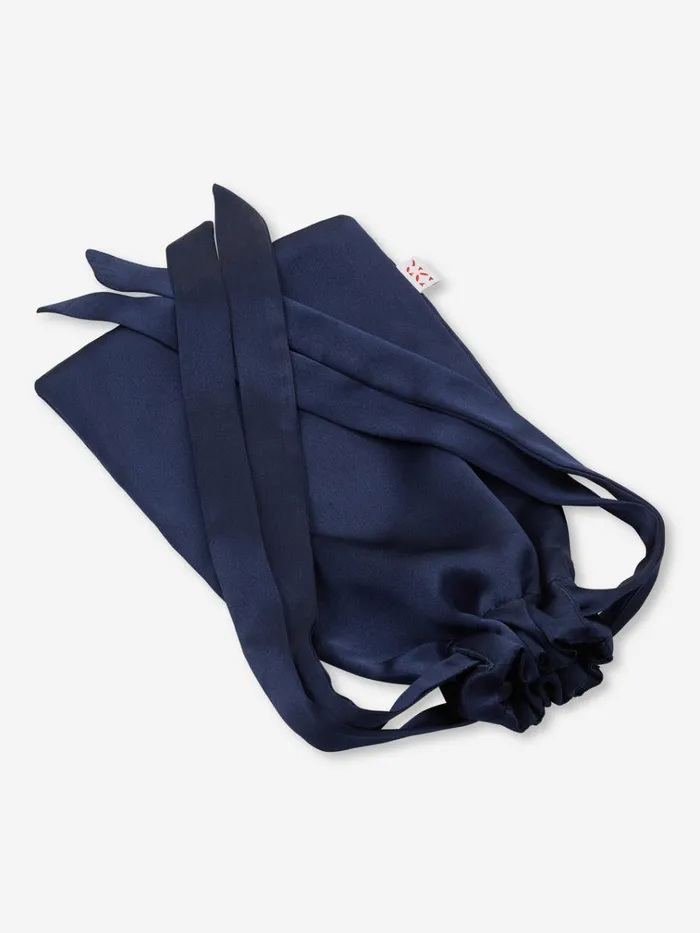 Eye Masks MenWomen Derek Rose Eye Mask Bailey Silk Satin Navy