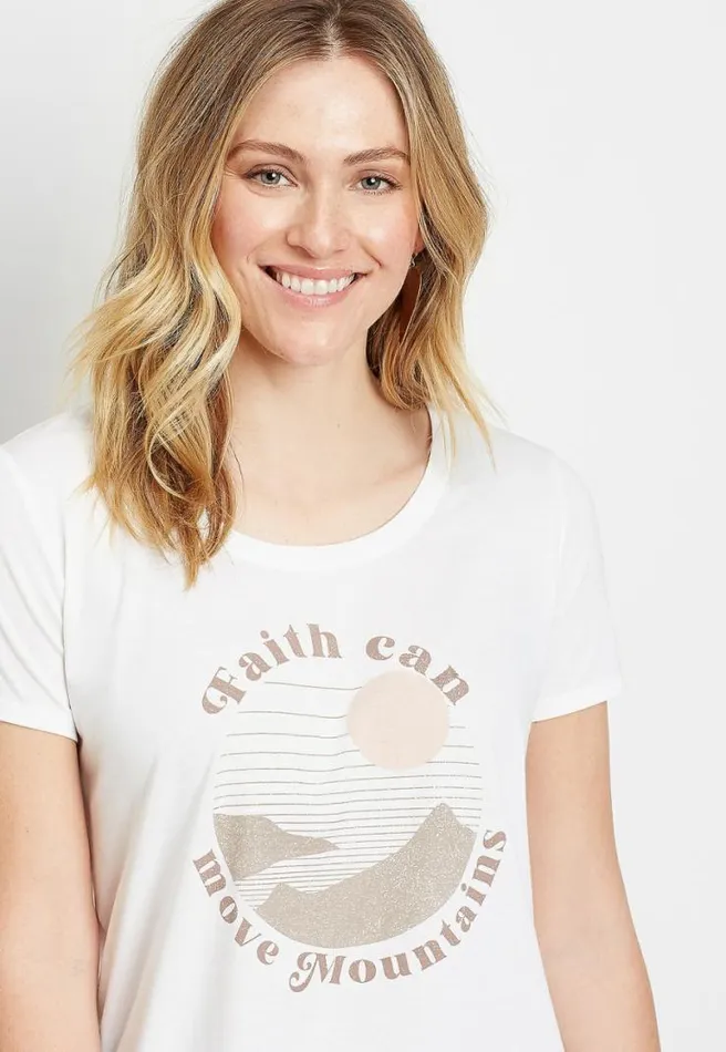 Faith Can Move Mountains Graphic Tee Women Maurices Tops