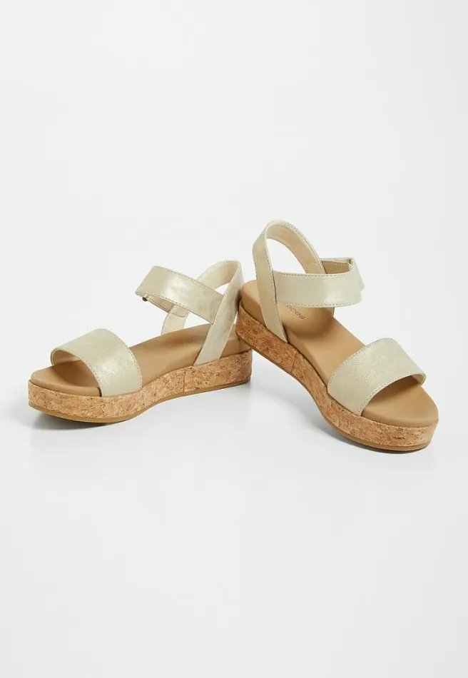 Felicity Gold Metallic Platform Sandal Women Maurices Heels and Wedges
