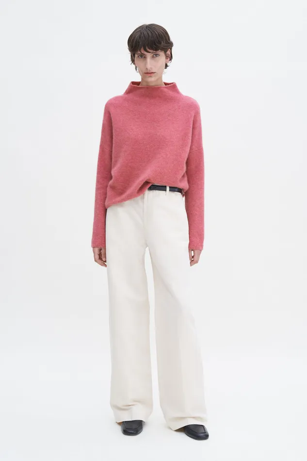 filippak Knitwear Women Mika Yak Funnelneck Sweater Light Raspberry