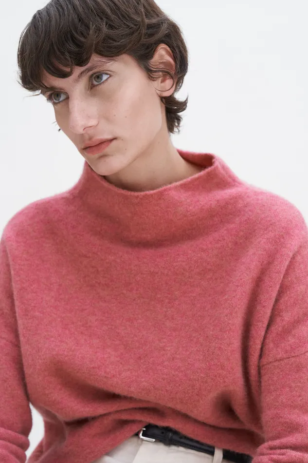 filippak Knitwear Women Mika Yak Funnelneck Sweater Light Raspberry filippak Knitwear Women Mika Yak Funnelneck Sweater Light Raspberry