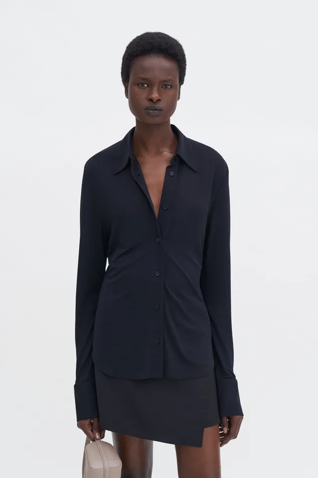 filippak Shirts and Blouses Women Fluid Jersey Shirt Black