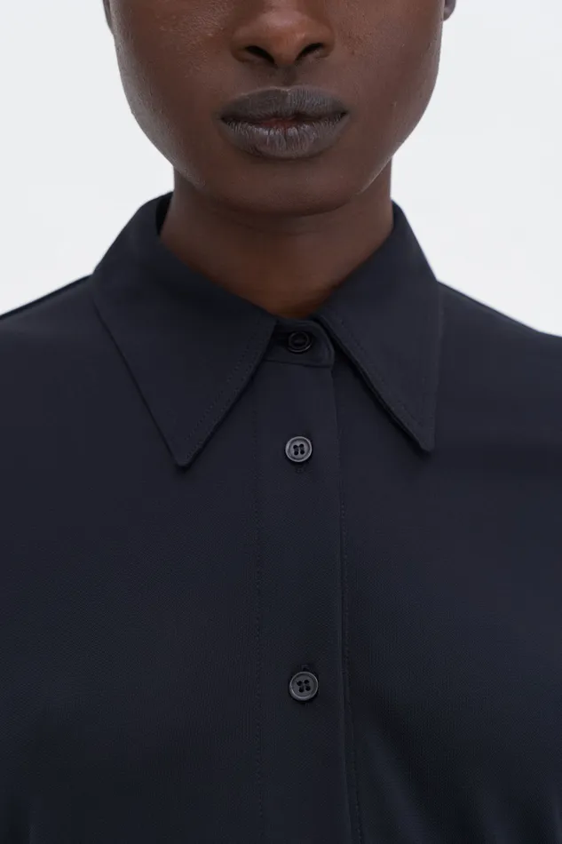 filippak Shirts and Blouses Women Fluid Jersey Shirt Black filippak Shirts and Blouses Women Fluid Jersey Shirt Black