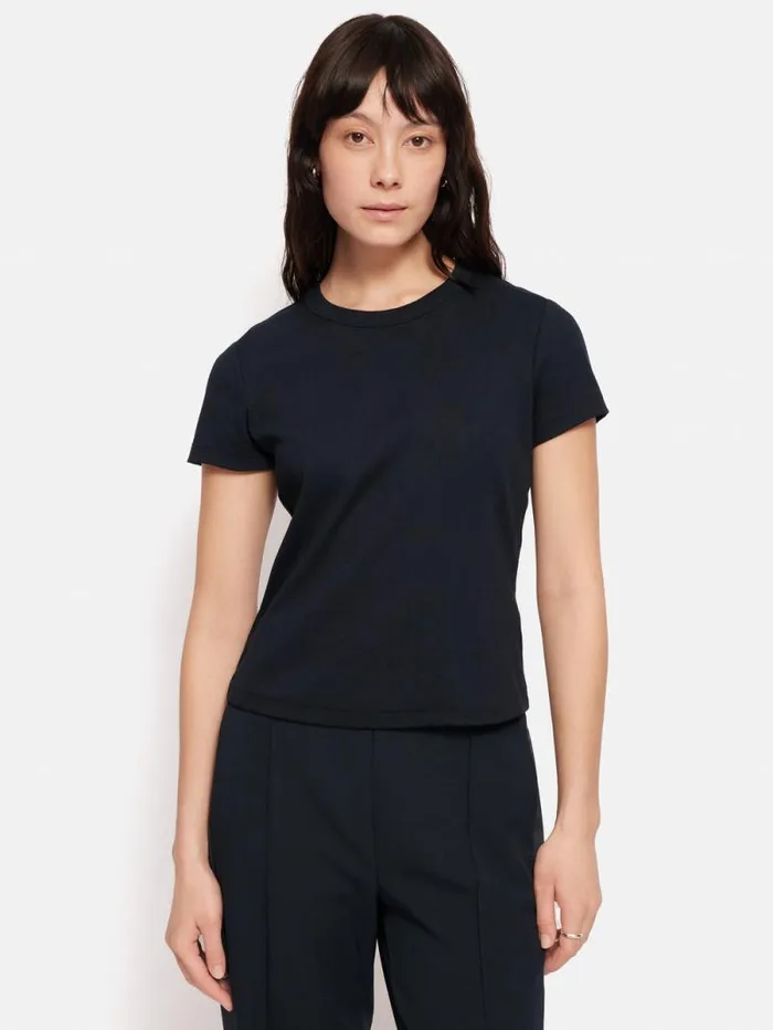 Fine Cotton Tee Navy Women Jigsaw Suits and Tailoring