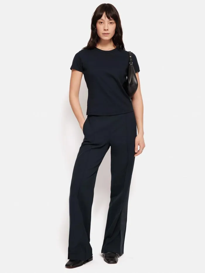 Fine Cotton Tee Navy Women Jigsaw Suits and Tailoring