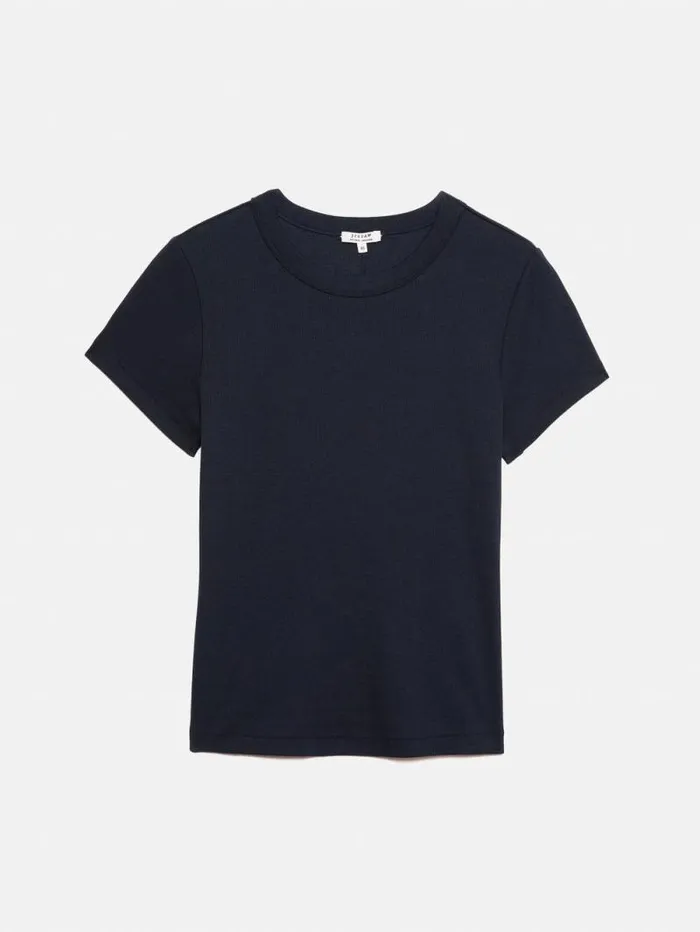 Fine Cotton Tee Navy Women Jigsaw Suits and Tailoring
