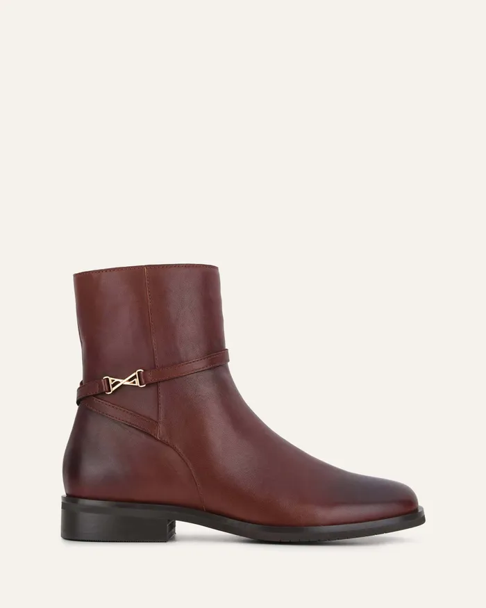 FLAT BOOTS Gilbert flat ankle boots chestnut leather jomercer Women