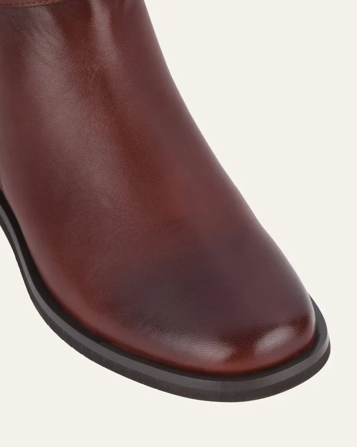 FLAT BOOTS Gilbert flat ankle boots chestnut leather jomercer Women FLAT BOOTS Gilbert flat ankle boots chestnut leather jomercer Women