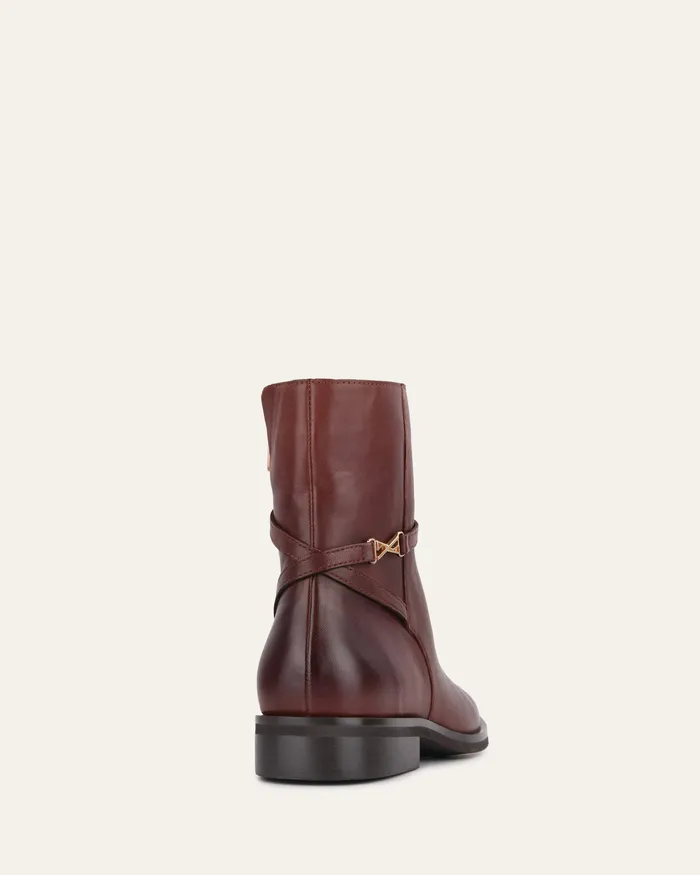 FLAT BOOTS Gilbert flat ankle boots chestnut leather jomercer Women FLAT BOOTS Gilbert flat ankle boots chestnut leather jomercer Women