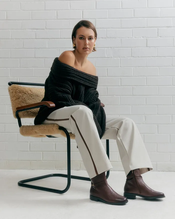 FLAT BOOTS Gilbert flat ankle boots chestnut leather jomercer Women FLAT BOOTS Gilbert flat ankle boots chestnut leather jomercer Women