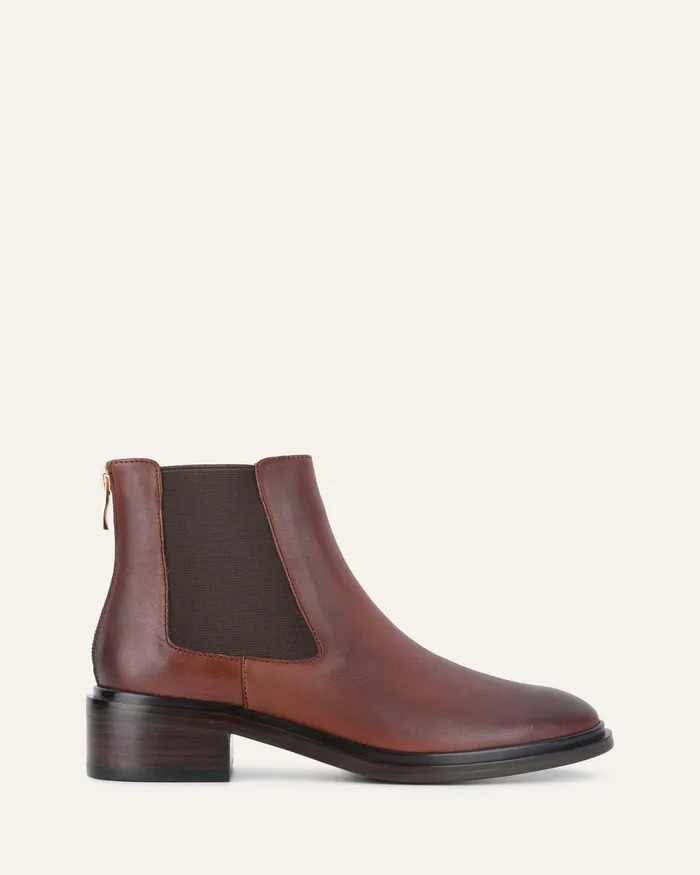 FLAT BOOTS Melrose flat ankle boots chestnut leather 8211 jomercer Women