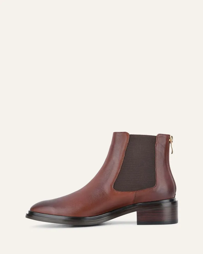 FLAT BOOTS Melrose flat ankle boots chestnut leather 8211 jomercer Women FLAT BOOTS Melrose flat ankle boots chestnut leather 8211 jomercer Women
