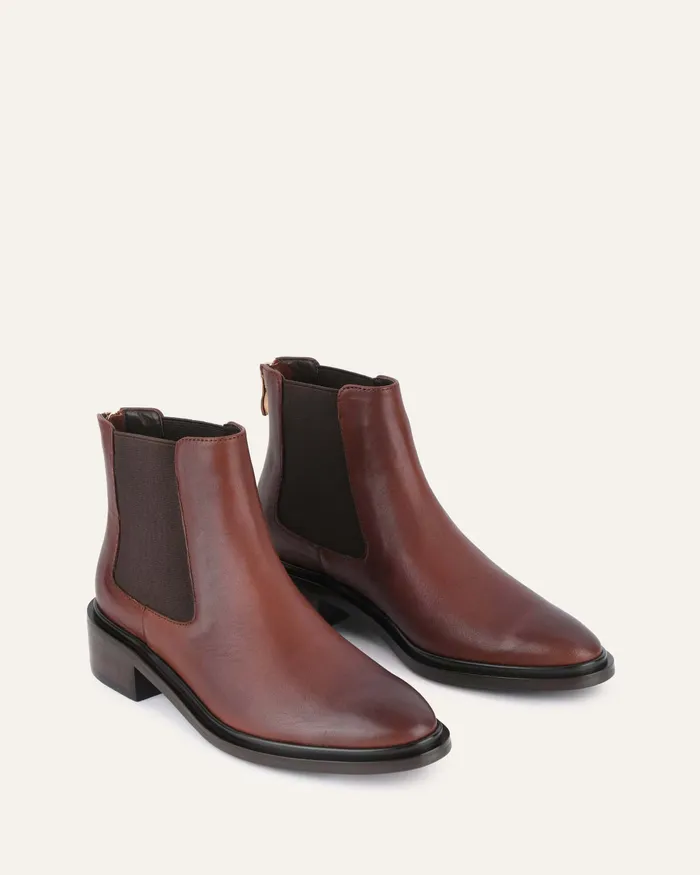 FLAT BOOTS Melrose flat ankle boots chestnut leather 8211 jomercer Women FLAT BOOTS Melrose flat ankle boots chestnut leather 8211 jomercer Women