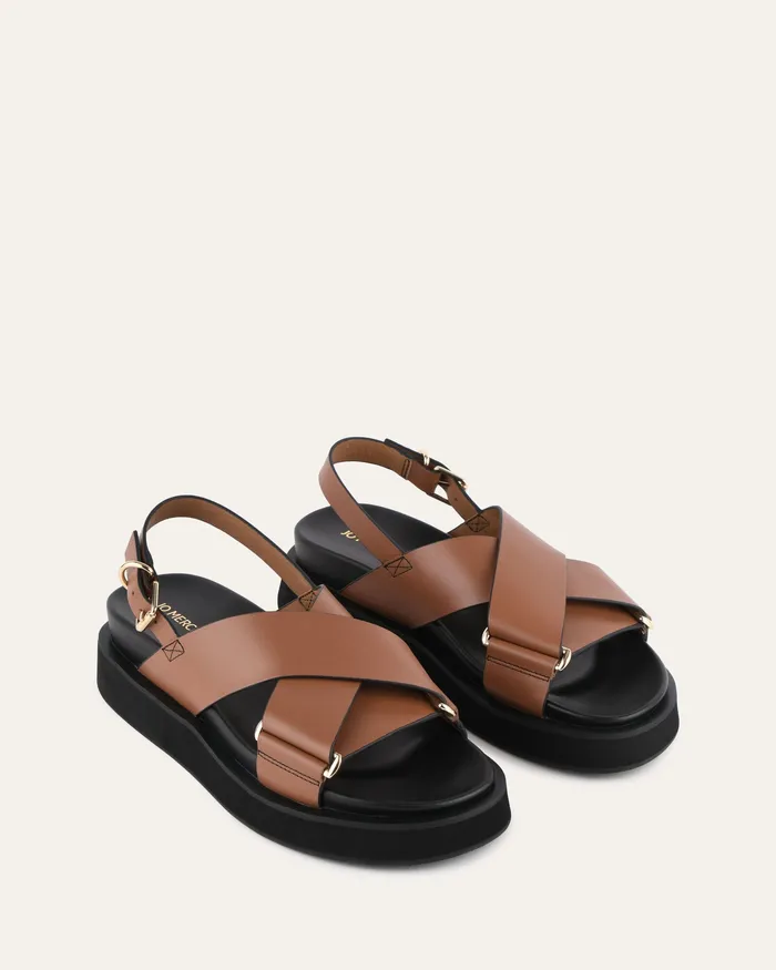 FLAT SANDALS Women jomercer Marley flat sandals dark tan leather FLAT SANDALS Women jomercer Marley flat sandals dark tan leather