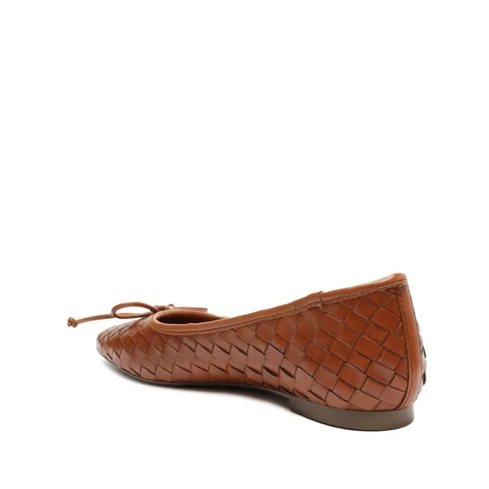 Flats Arissa Woven Leather Flat Honey Peach Schutz Shoes Ballerinas