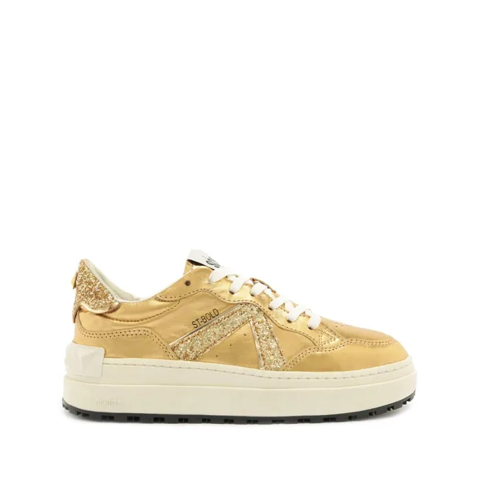 Flats STBOLD Leather Sneaker Gold Schutz Shoes Sneakers