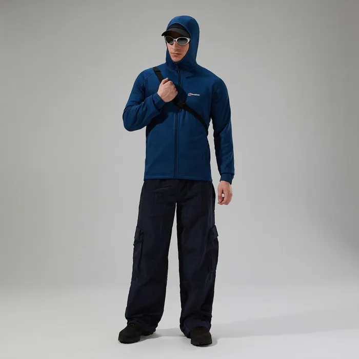 Fleece Men Berghaus URB Spitzer InterActive Hooded Fleece Jacket 8211 TurquoiseBlue