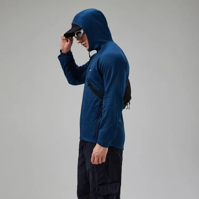 Fleece Men Berghaus URB Spitzer InterActive Hooded Fleece Jacket 8211 TurquoiseBlue