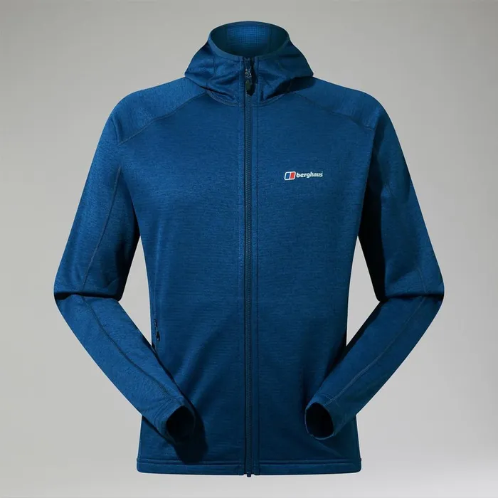 Fleece Men Berghaus URB Spitzer InterActive Hooded Fleece Jacket 8211 TurquoiseBlue