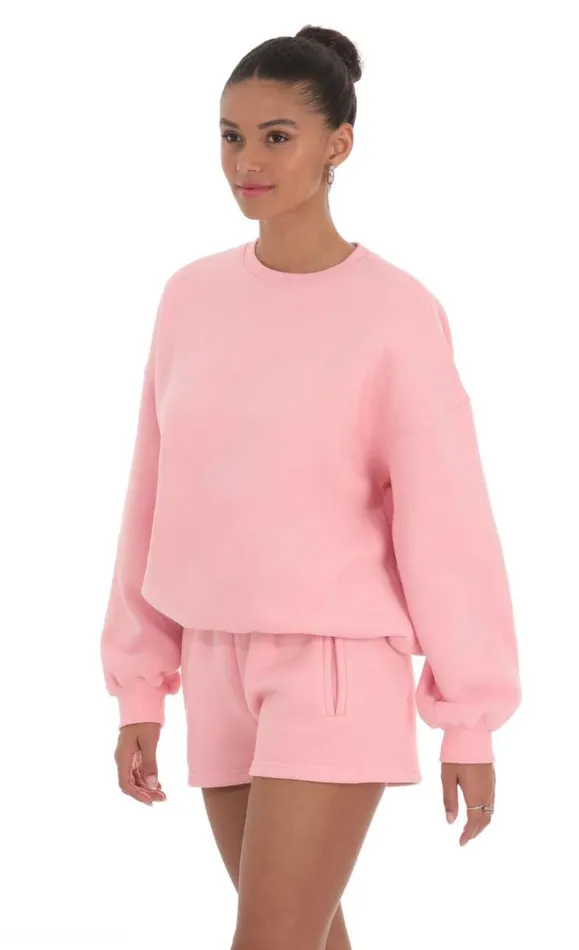 Fleece Sweat Shorts Blush Women LUCY IN THE SKY Shorts