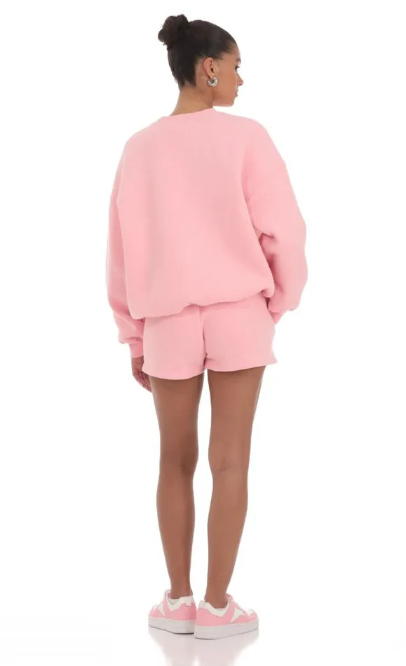 Fleece Sweat Shorts Blush Women LUCY IN THE SKY Shorts Fleece Sweat Shorts Blush Women LUCY IN THE SKY Shorts