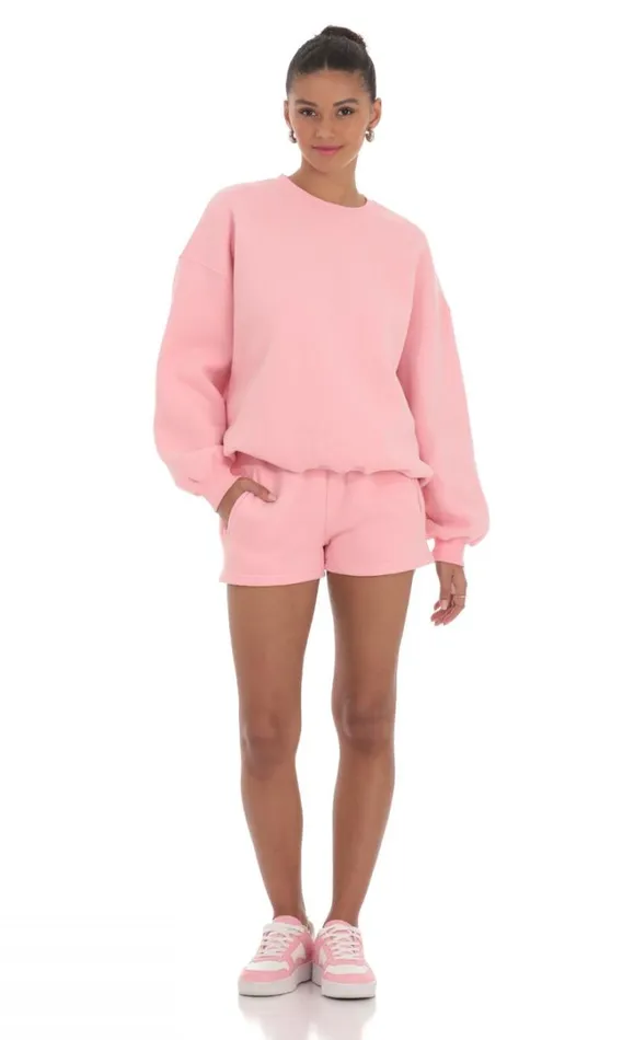 Fleece Sweat Shorts Blush Women LUCY IN THE SKY Shorts Fleece Sweat Shorts Blush Women LUCY IN THE SKY Shorts