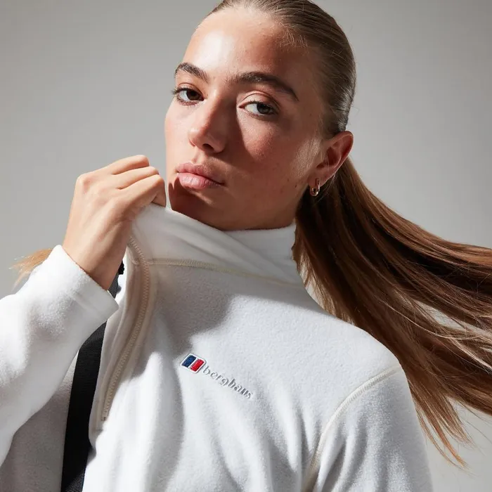 Fleece Women Berghaus Urban Prism Crop Half Zip 8211 Natural