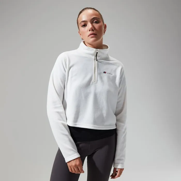 Fleece Women Berghaus Urban Prism Crop Half Zip 8211 Natural