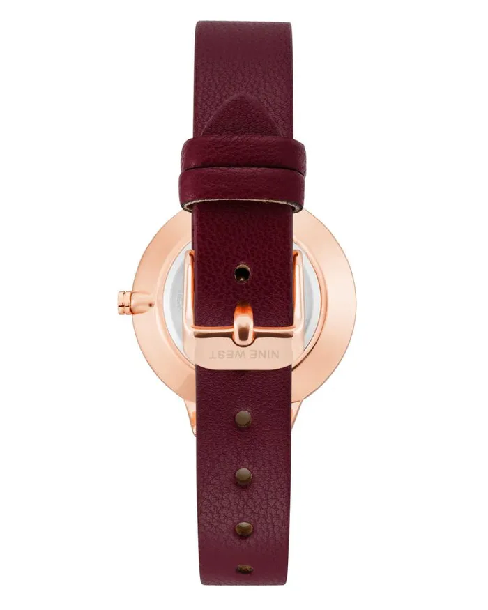 Floral Dial Strap Watch Burgundyrose Gold Women Nine West Straps Floral Dial Strap Watch Burgundyrose Gold Women Nine West Straps