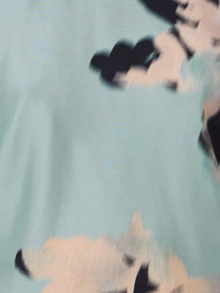 Floral Drift Silk Blend Dress Blue Women Jigsaw Dresses and Jumpsuits