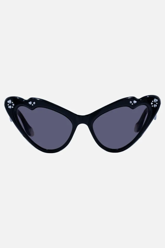 FLUTTERBY SUNGLASSES SOLID BLACK Solid Black WomensMens Camilla Sunglasses