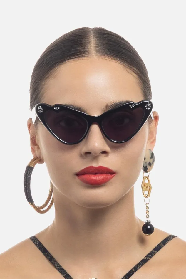 FLUTTERBY SUNGLASSES SOLID BLACK Solid Black WomensMens Camilla Sunglasses