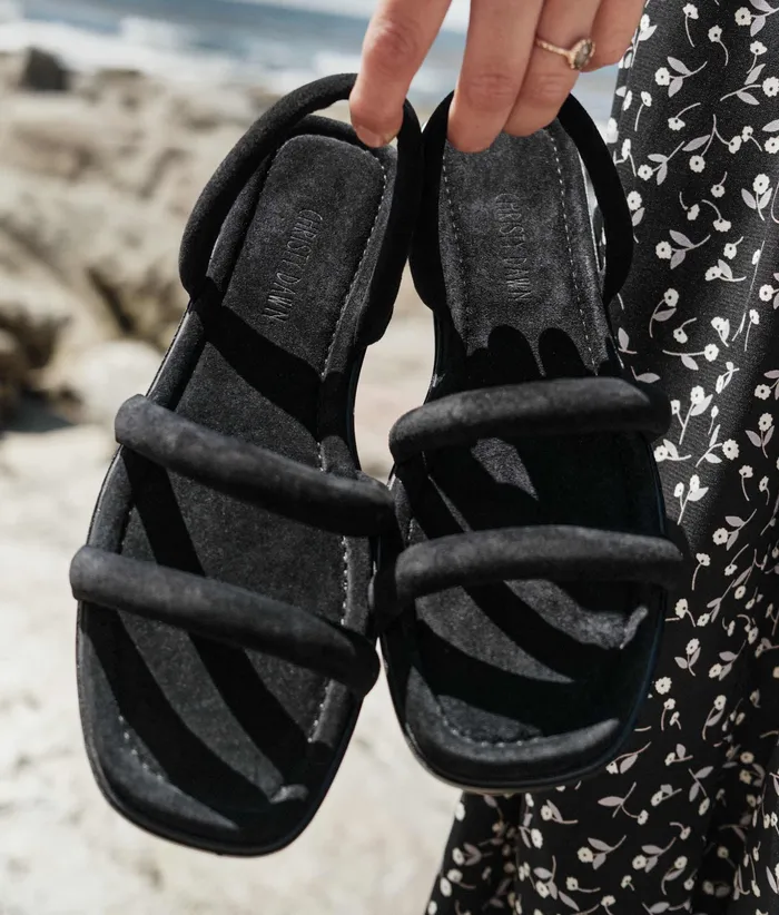 Footwear The Monroe Sandal Noir Suede 8211 Christy Dawn Women
